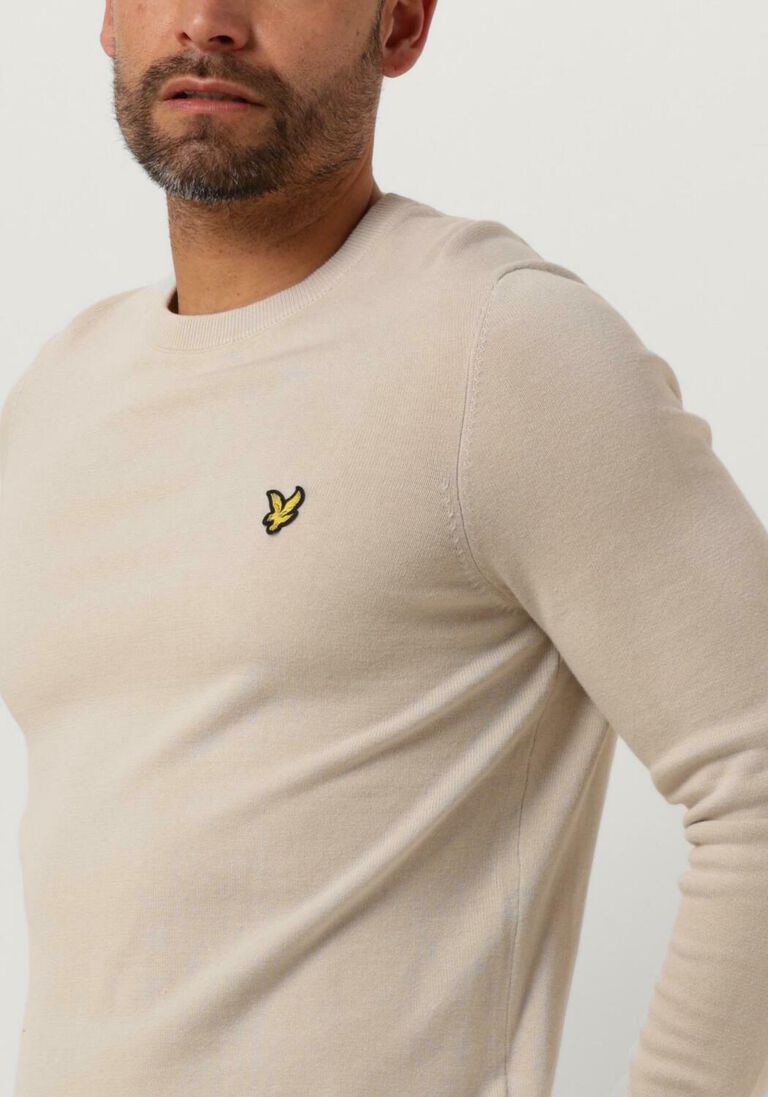 LYLE & SCOTT beige lyle & scott t-shirt cotton crew neck jumper