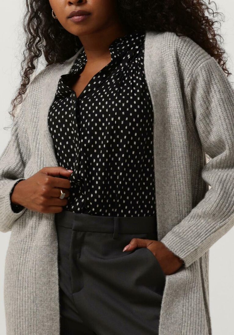 NEO NOIR grijze neo noir vest giana heavy knit cardigan