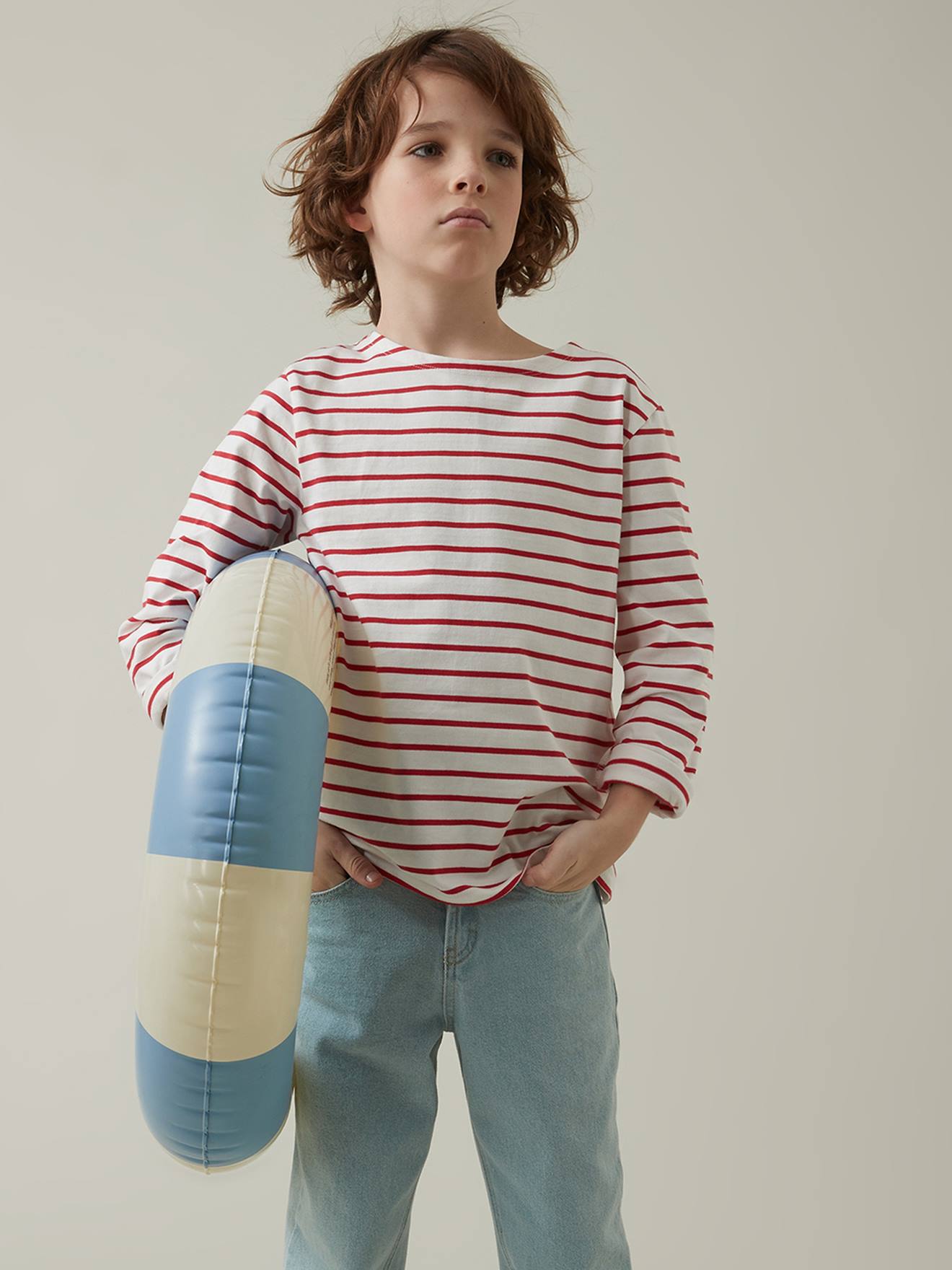 Camiseta náutica de algodão orgânico para meninos