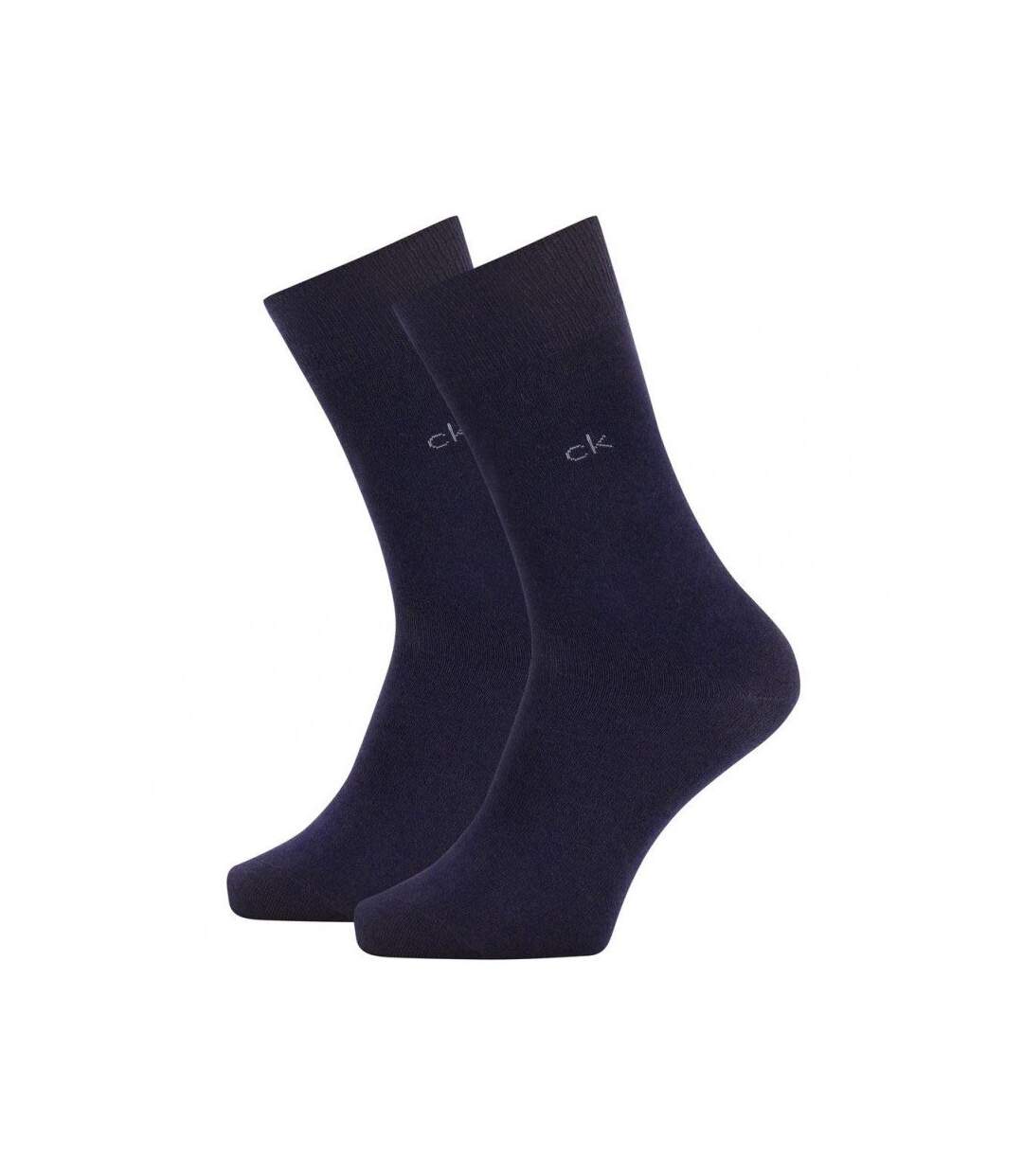 CALVIN KLEIN Lot 2 paires de Chaussettes Homme Coton CASUAL FLATKNIT Marine