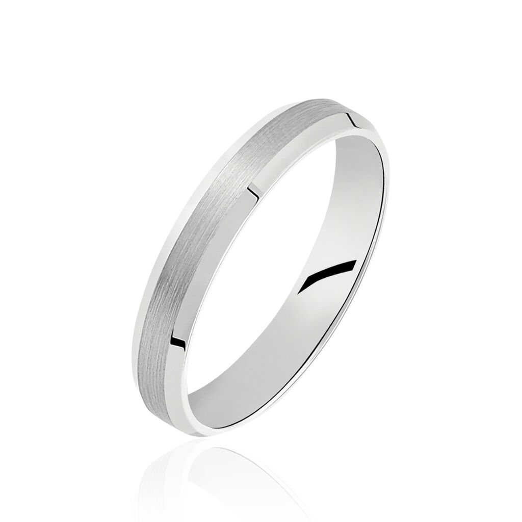 Alliance Ruban Mat Et Billant Biseautee Palladium Blanc