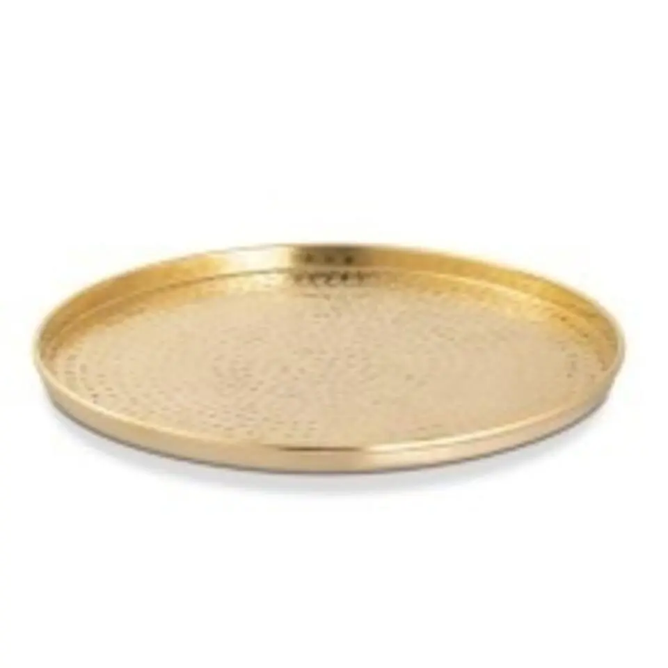 Bobbel Home - Decoratief Dienblad ø 40 cm Rond - Goud - Metaal