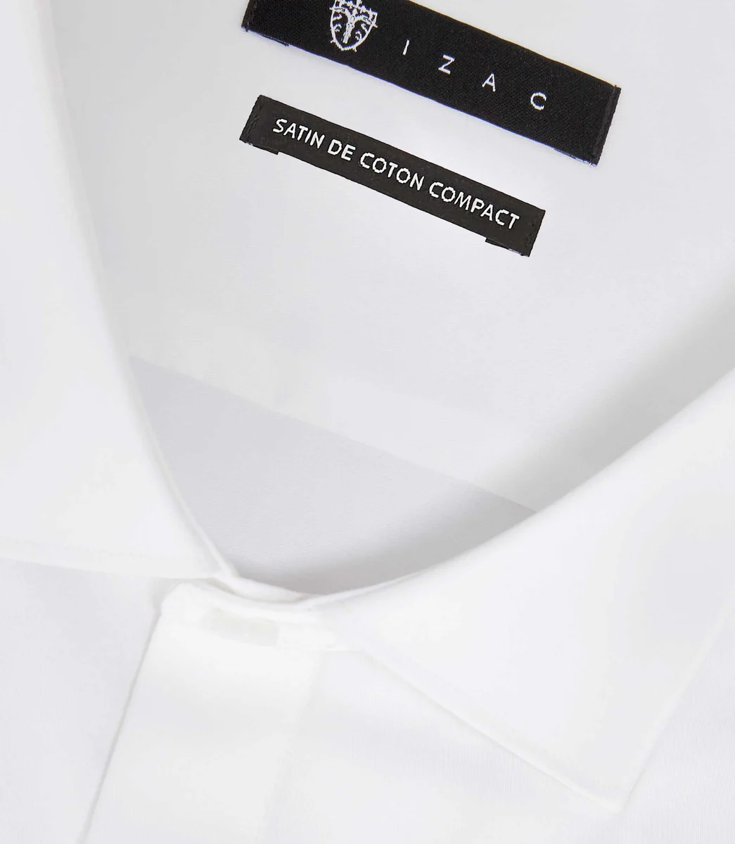 Chemise en satin de coton blanche 