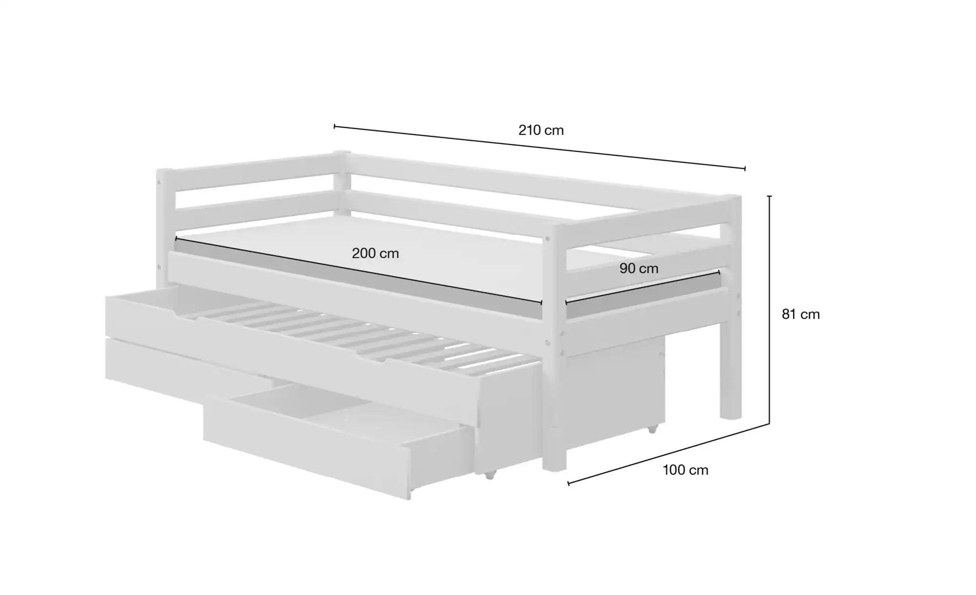 FLEXA Bett mit Ausziehbett Flexa