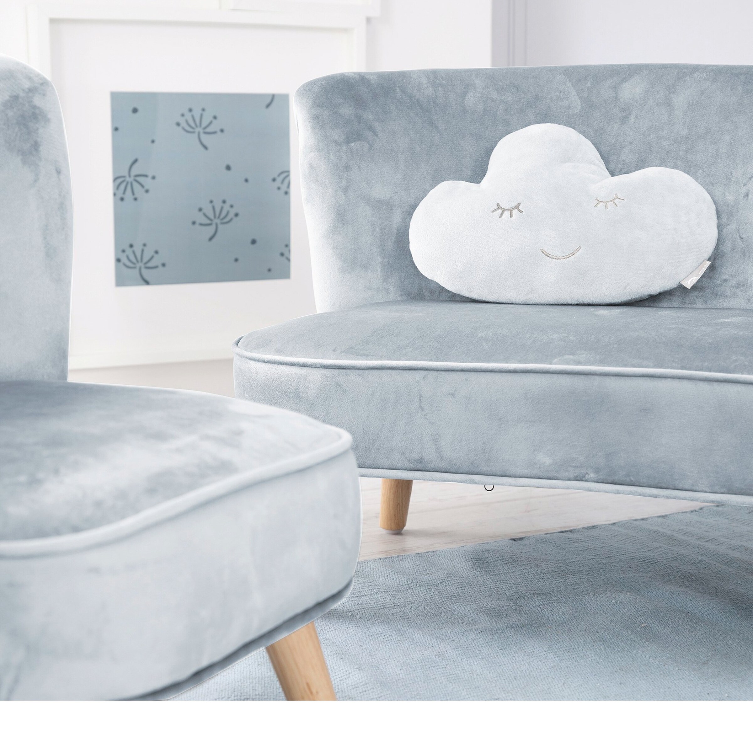 roba Kissen Wolke 28x32 cm blau