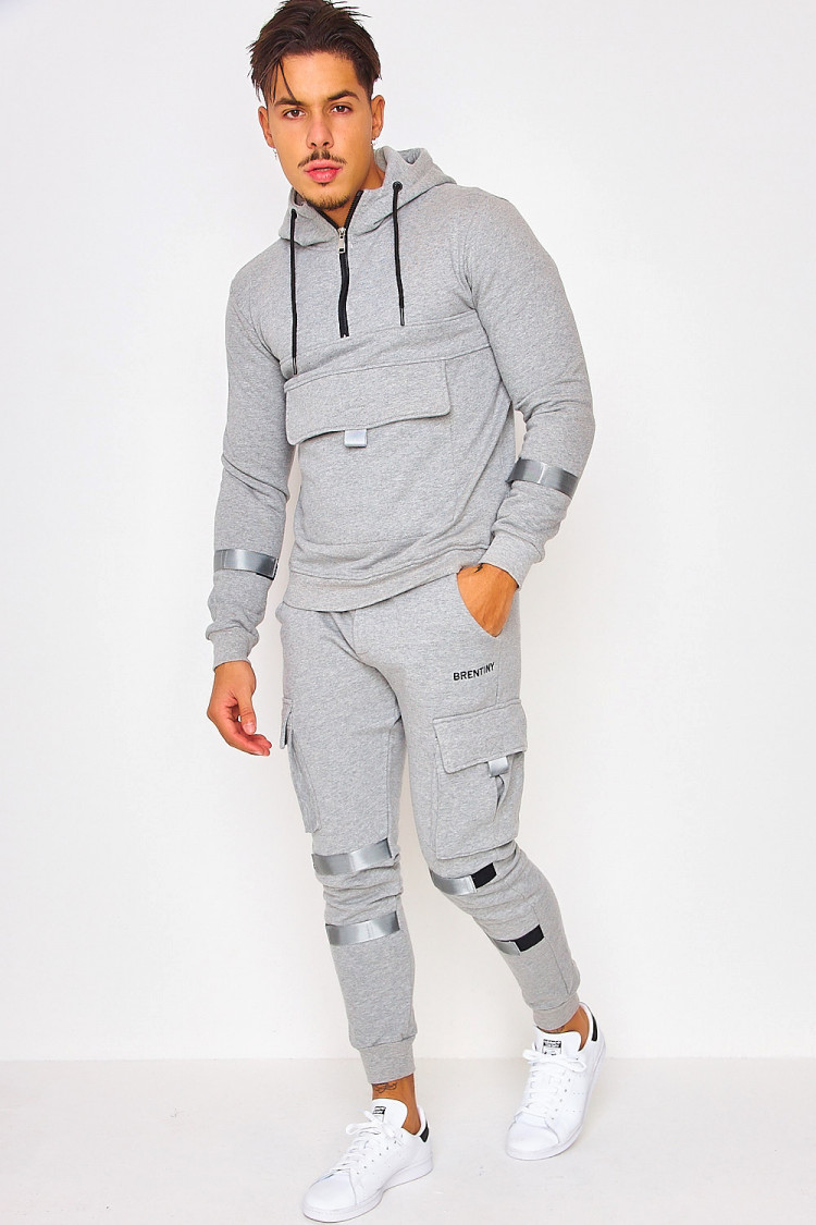 Ensemble Brentiny gris sweat zippé + jogging