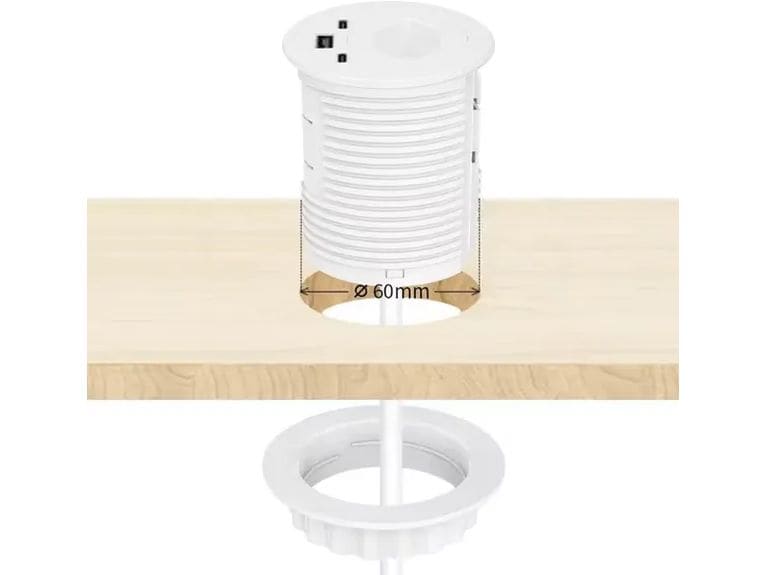 max connect Anschlussfeld Einbau Weiss 1x Typ 13 USB-A/C 25 Steckdose