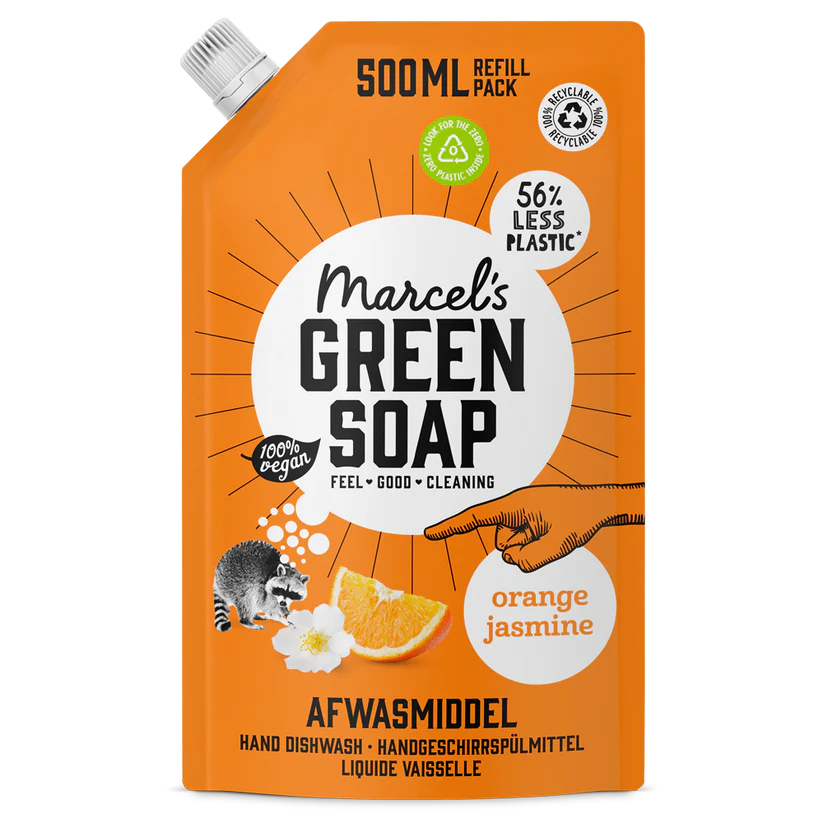 Marcel’s Green Soap Afwasmiddel Navulling Sinaasappel & Jasmijn (500 ml)