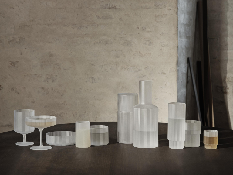 Ferm Living Ripple glazen set van 4 klein Clear