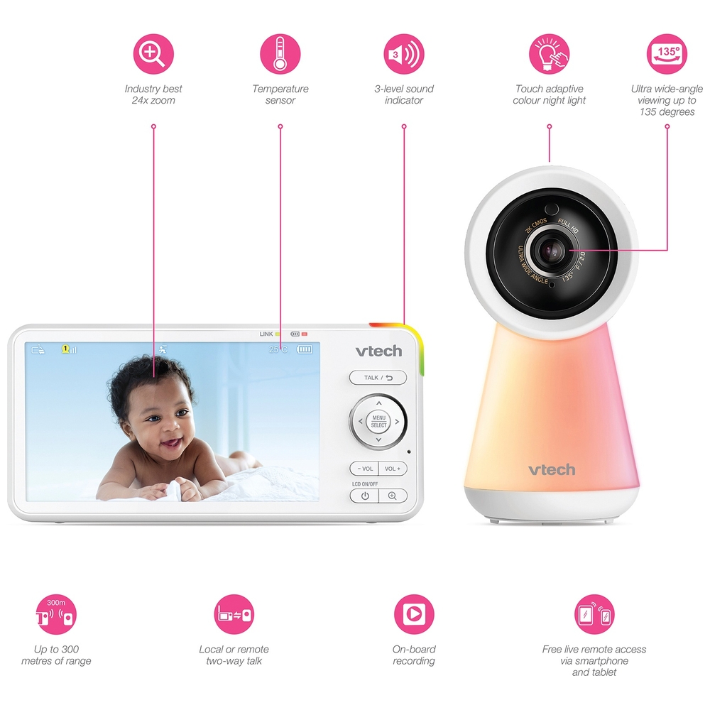 VTech RM5756HD 5-Zoll Smart-WLAN-Video-Babyphone