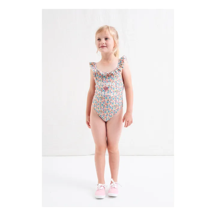 Tocoto Vintage Maillot de Bain à Volants Léopard | Rose pâle
