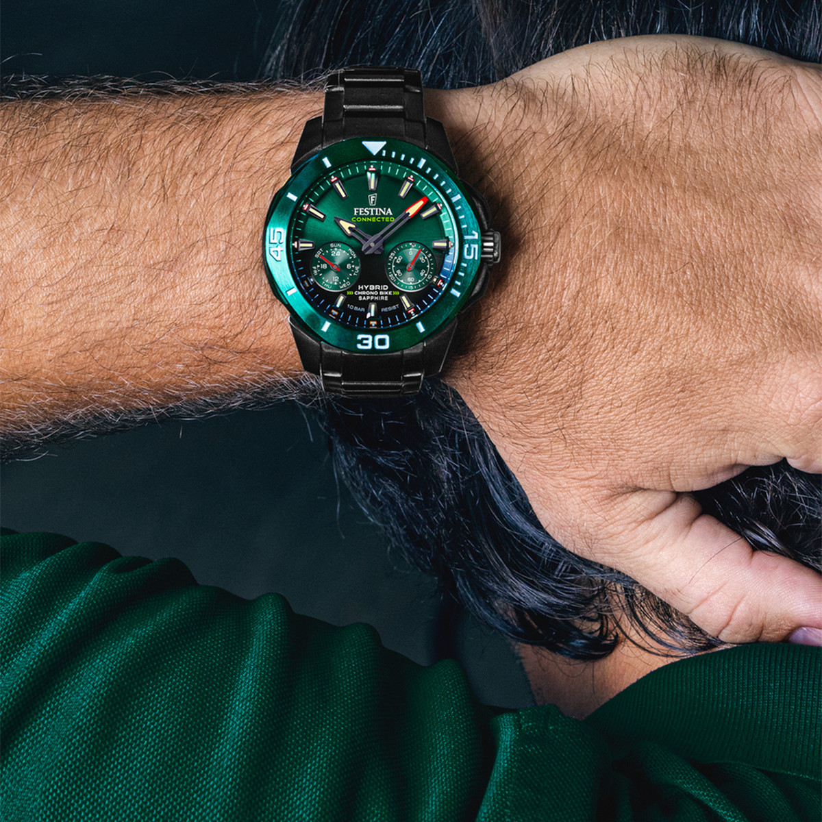 Montre FESTINA connected homme connecté, bracelet acier noir