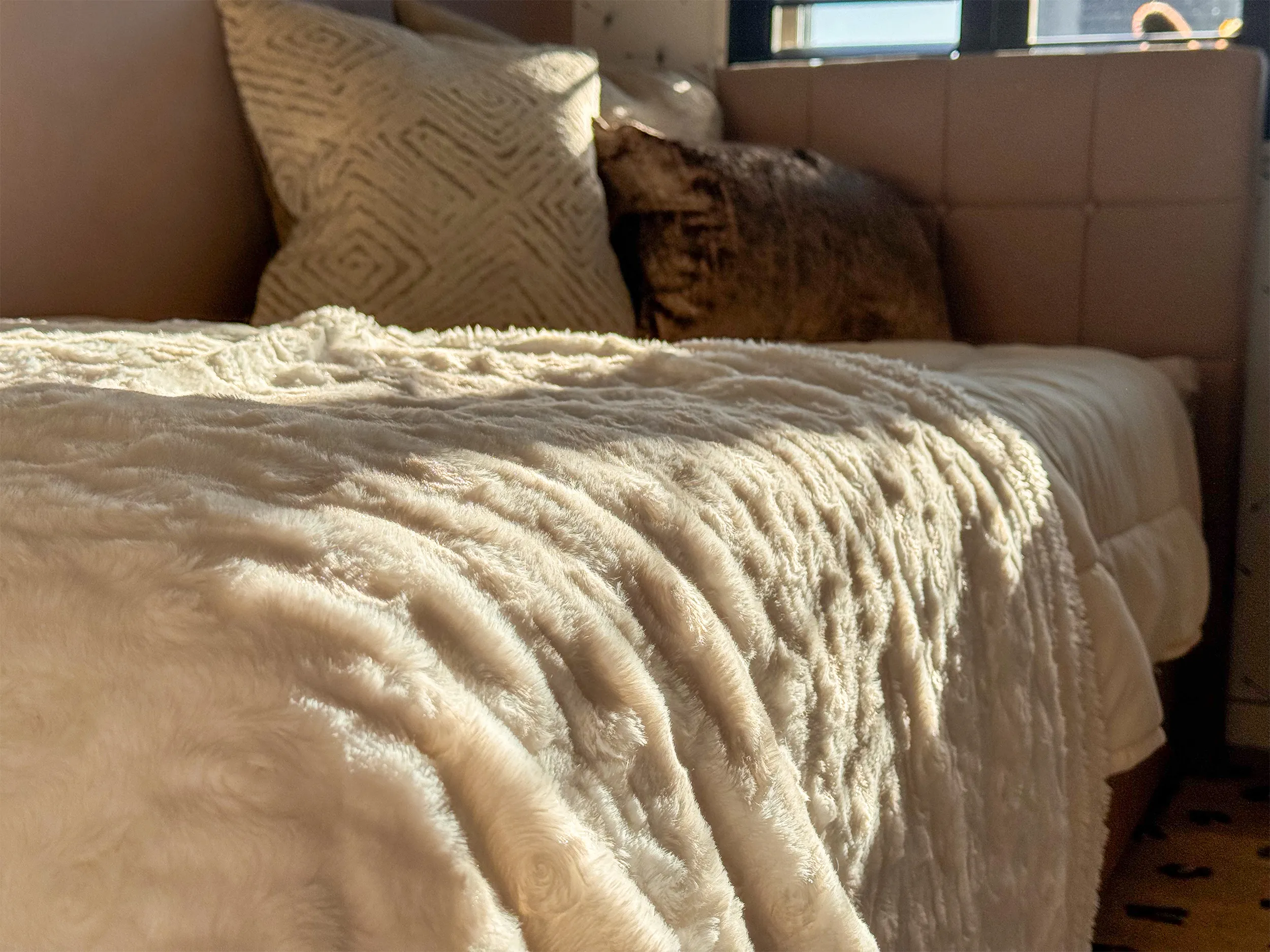 Boxspring Stof ADMIRAL 90 x 200 cm Zandbeige