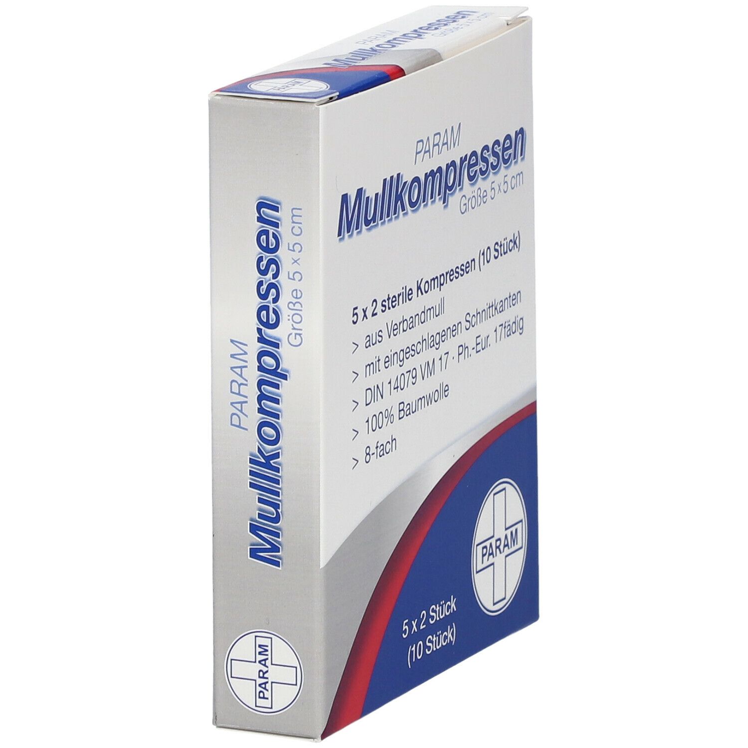 PARAM Mullkompressen 5 cm x 5 cm steril 8-fach