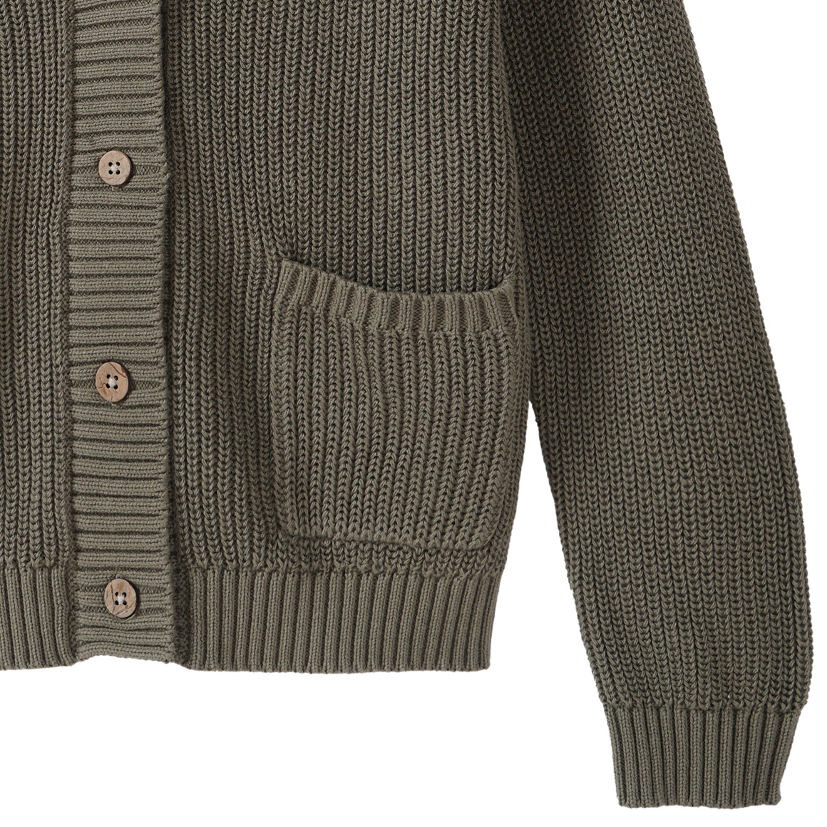 Topolino Pure Collection Jungen Strickjacke mit Raglanärmeln oliv