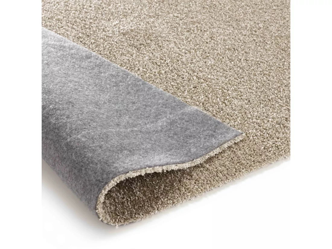 Tapis uni à poils longs en polypropylène 200 x 290 cm sable