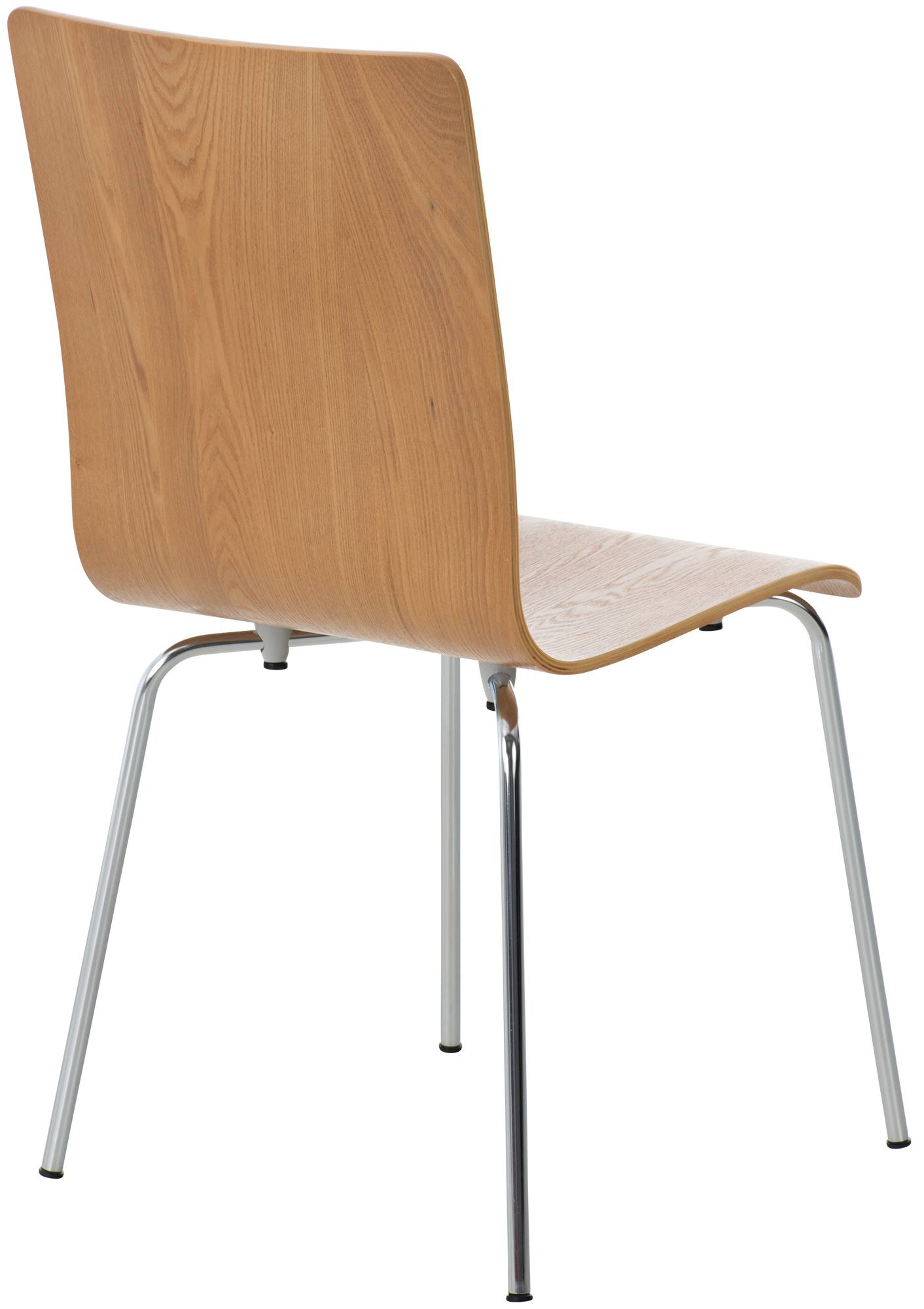 CLP Besucherstuhl Pepe I Ergonomisch Geformter Lehnstuhl Mit Holzsitz I Stabiles Metallgestell I Komfort Und Stil Mit Robuster Konstruktion