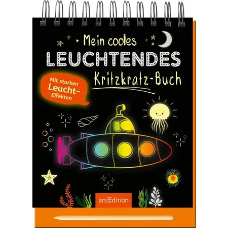 ars Edition Mein cooles leuchtendes Kritzkratz-Buch