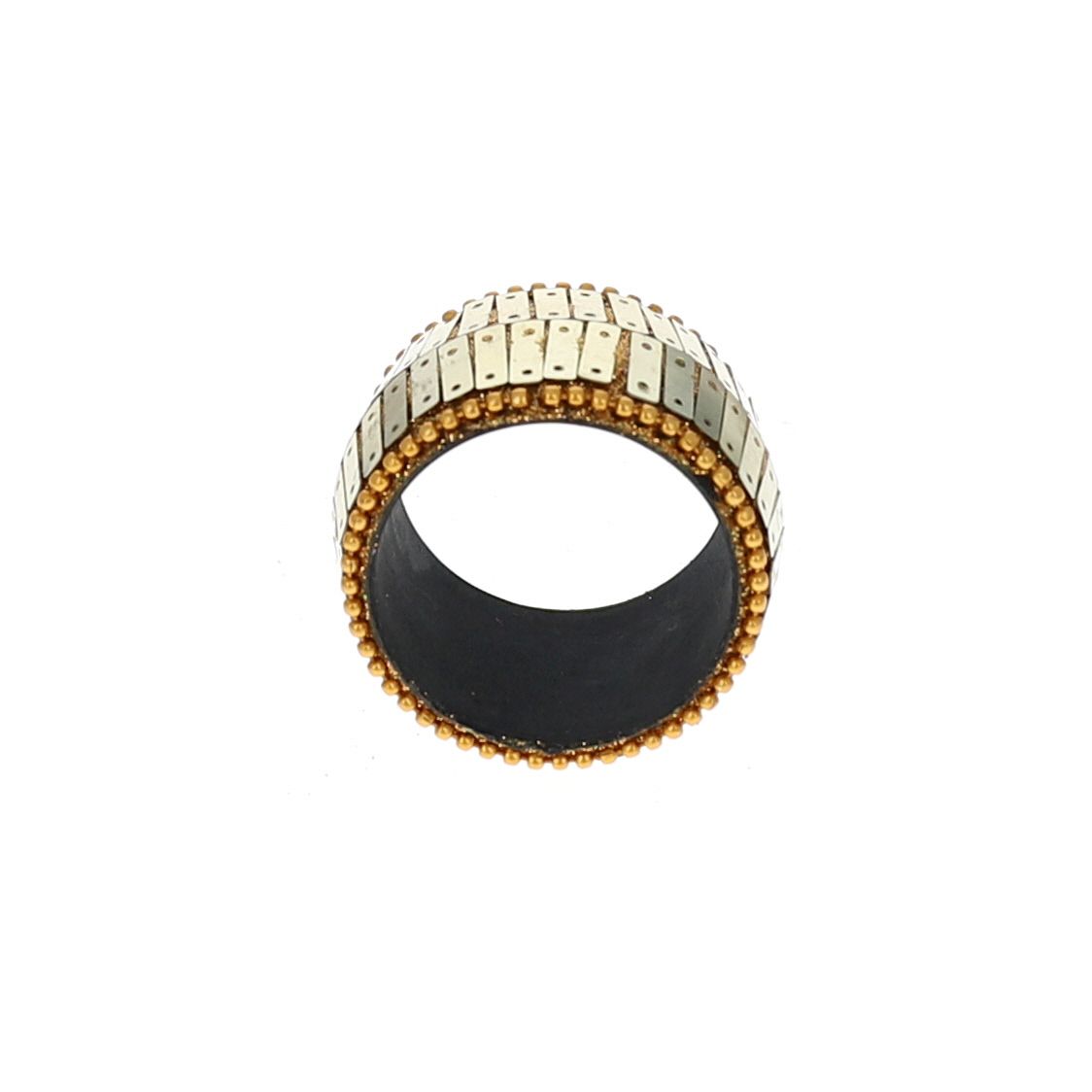 Rond de serviette à facettes dorées Pondie Chérie