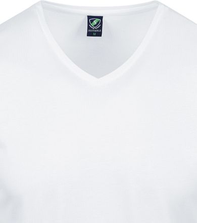 Suitable Vibambo T-Shirt V-Hals Wit 2-Pack 3120 V-Bamb Vibambo kopen