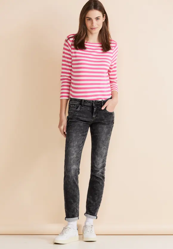 Casual Fit used Jeans - black knit washed