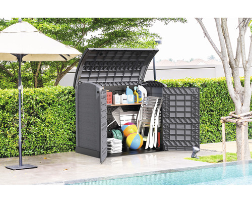 StoreAway DuraMax 1200 l opbergbox, 145 x 82,5 x 125 cm, antraciet