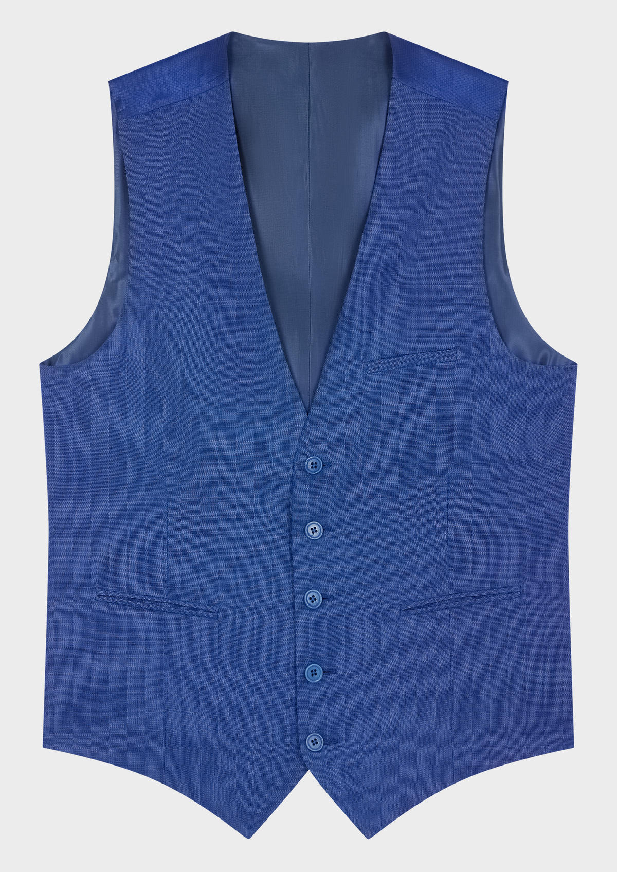 Gilet de costume en laine unie bleu azur