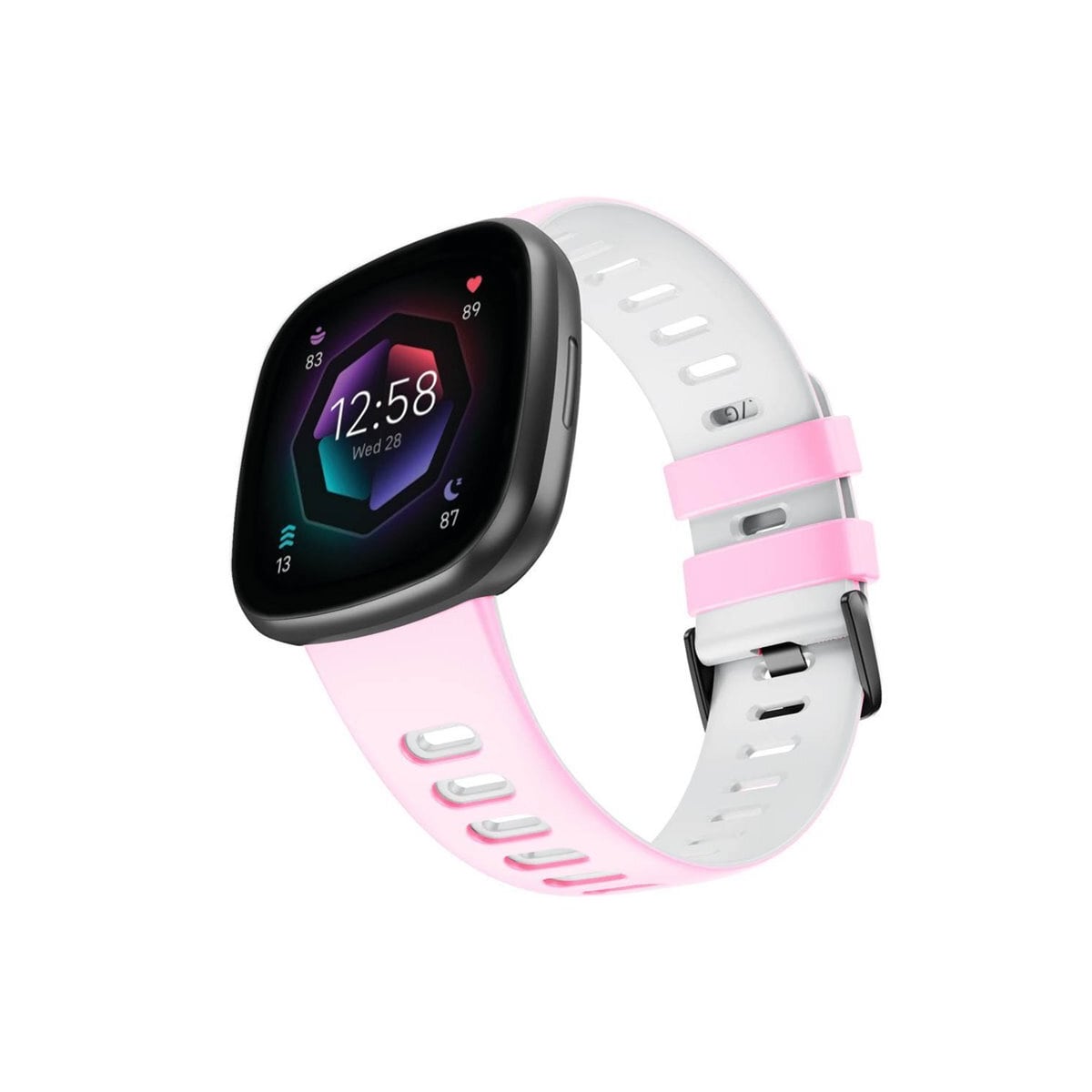 Twin Sport armbånd Fitbit Sense 2 - Rosa/hvit