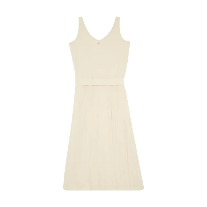 SMALLABLE BASICS Robe Longue Coton et Lin | Craie