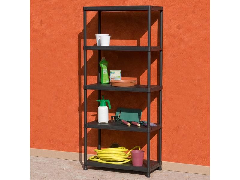Toomax Regal Universal 84-5, Schwarz Stauraum für Keller, Garage, Büro und mehr