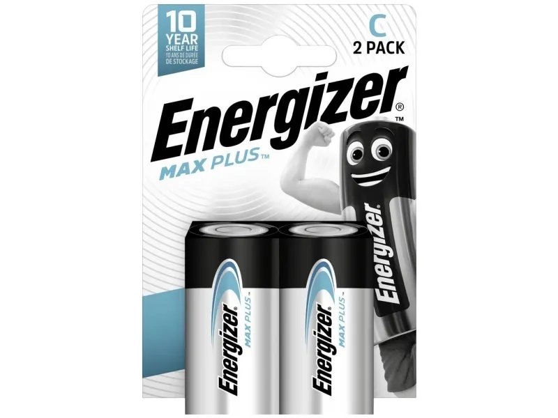 Batteri, Energizer Alkaline Max Plus, C, 1,5 V, 2 stk