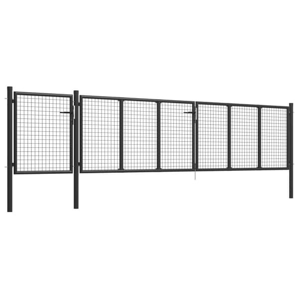 vidaXL Hageport stål 500x75 cm antrasitt