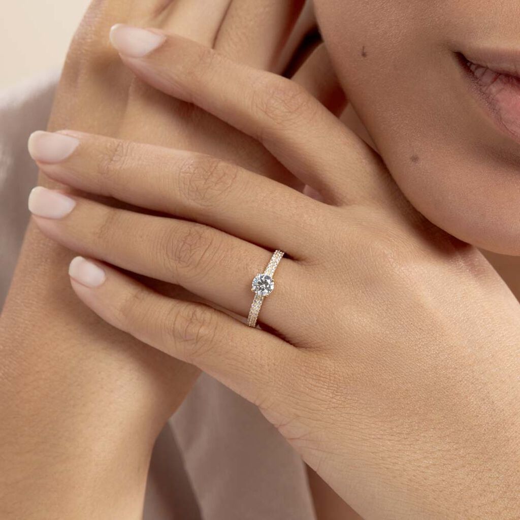 Bague Solitaire Dayna Or Jaune Oxyde De Zirconium