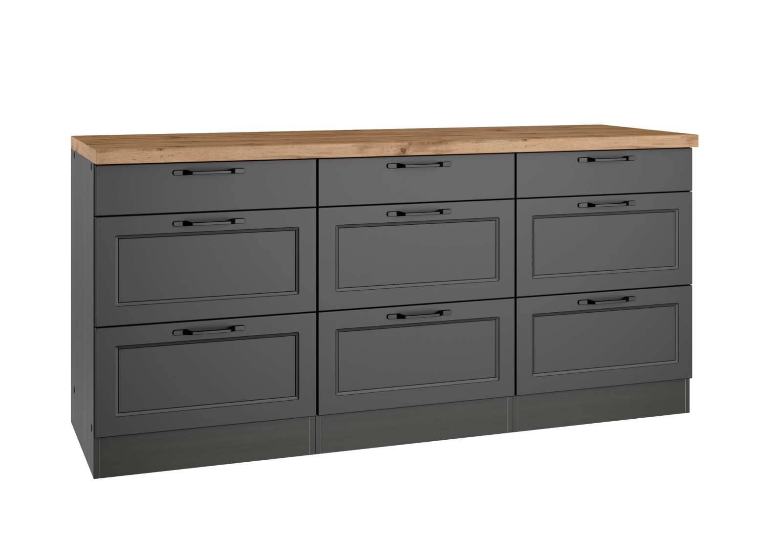 Unterschrank MERAN - grau - Wotaneiche - 180 cm
