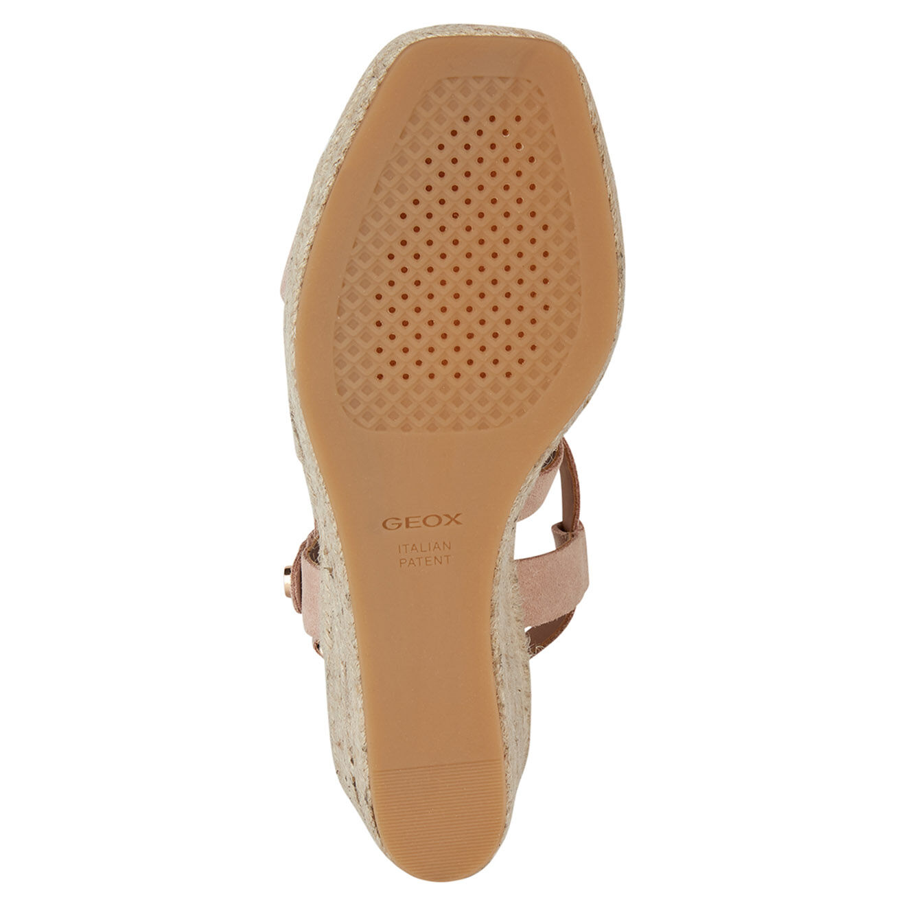 Geox Sandales en Velours de Cuir compensées Panarea roses - Talon 7.5 cm