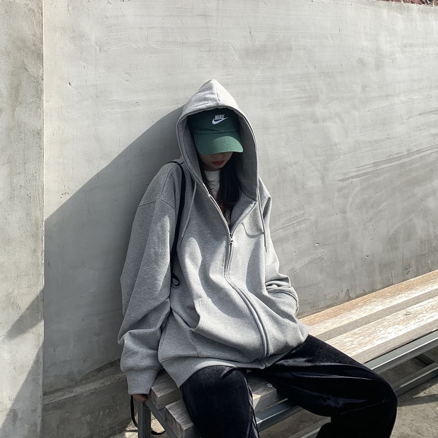 CRIBI - Effen oversized hoodie met rits