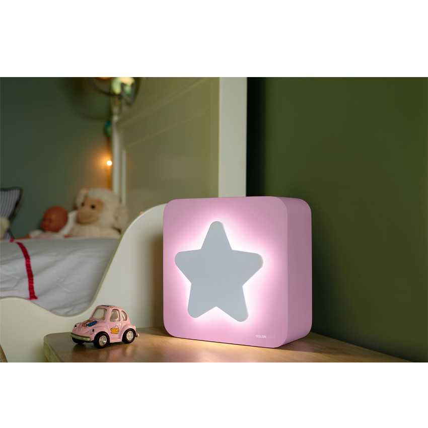 Veilleuse-enceinte rechargeable étoile - Rose