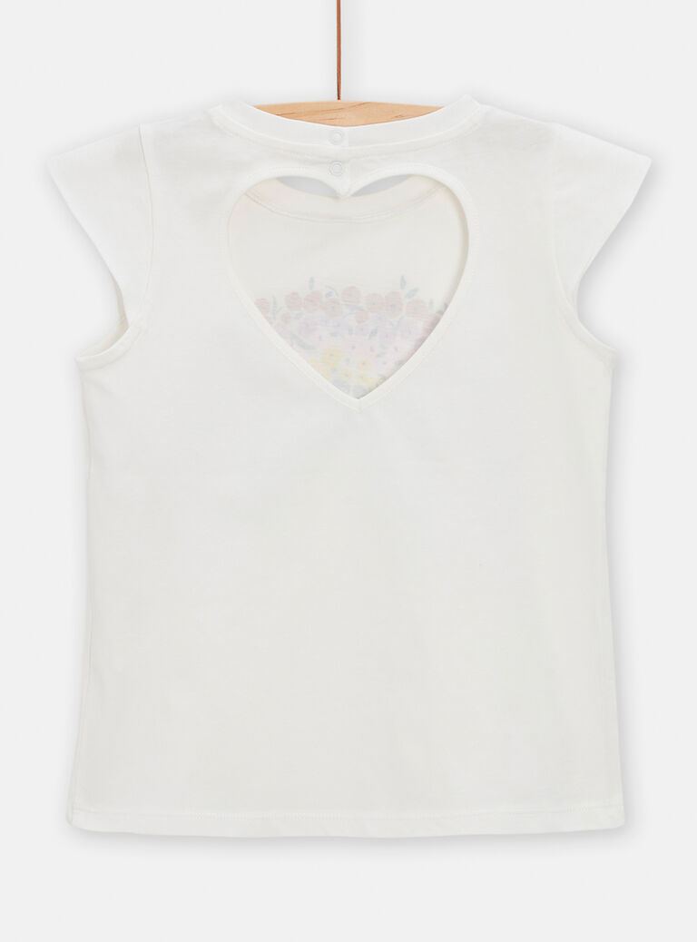 T-shirt animation arc-en-ciel fleuri pour fille