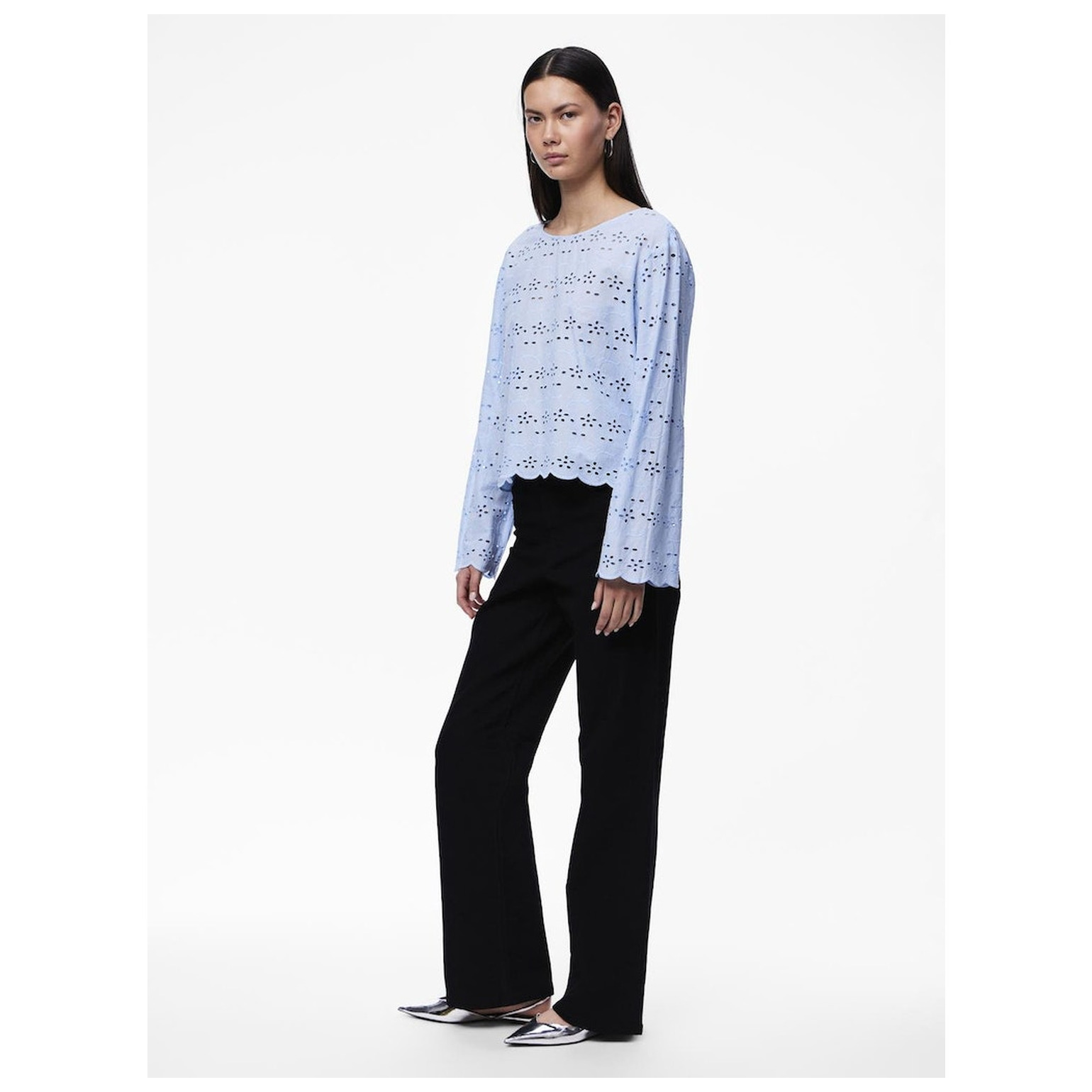Pieces PCARMORINE LS EMBRODERI TOP