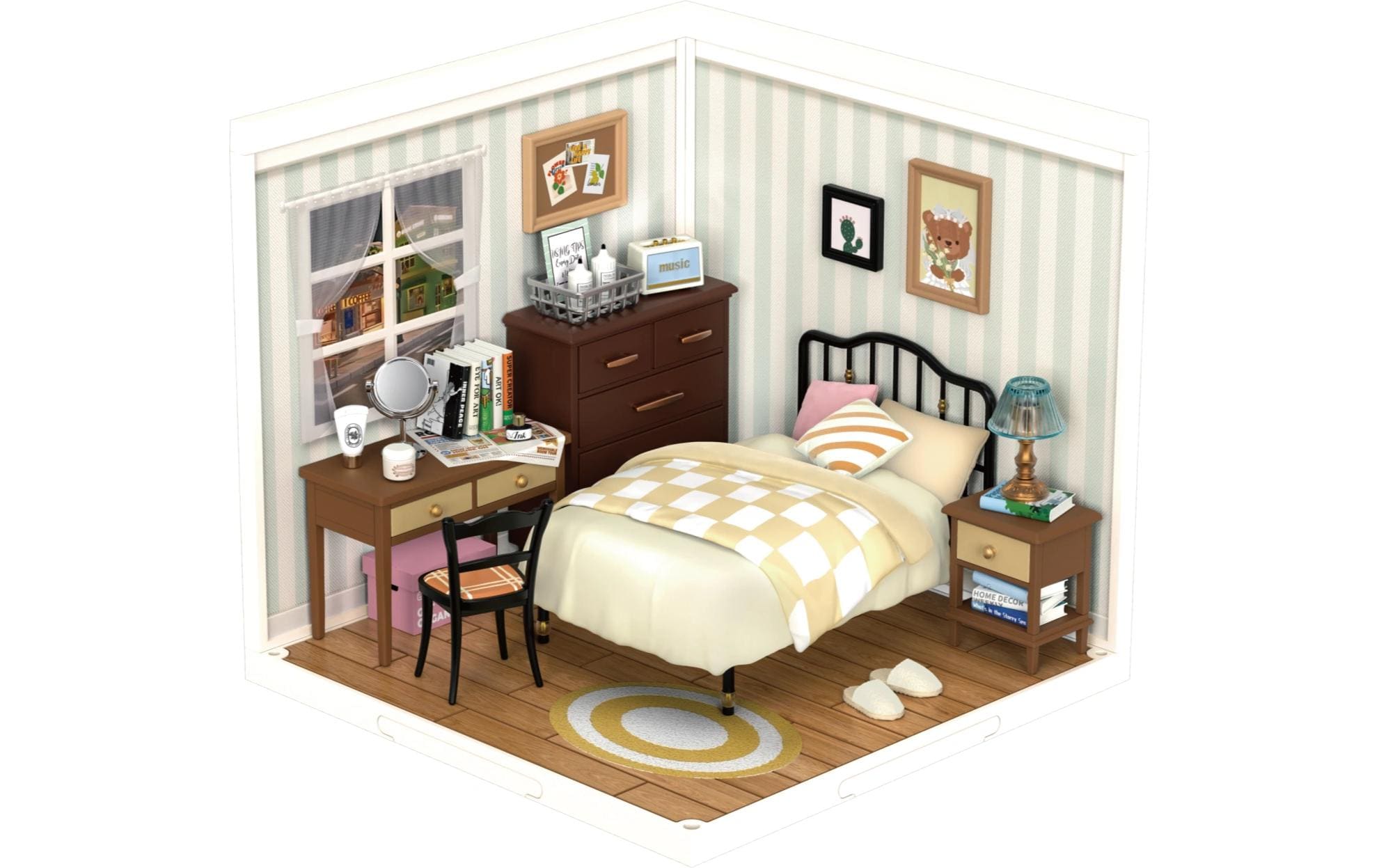 Bausatz Sweet Dream Bedroom3D-Puzzle aus lasergeschnittenen Holzteilen