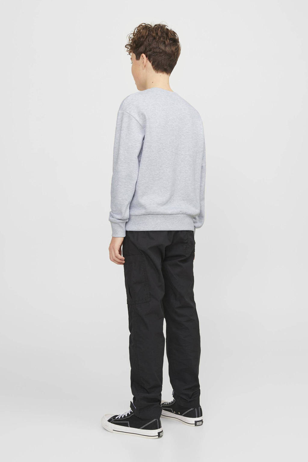 JACK & JONES sweater JJEJOSHmet tekst grijs/groen