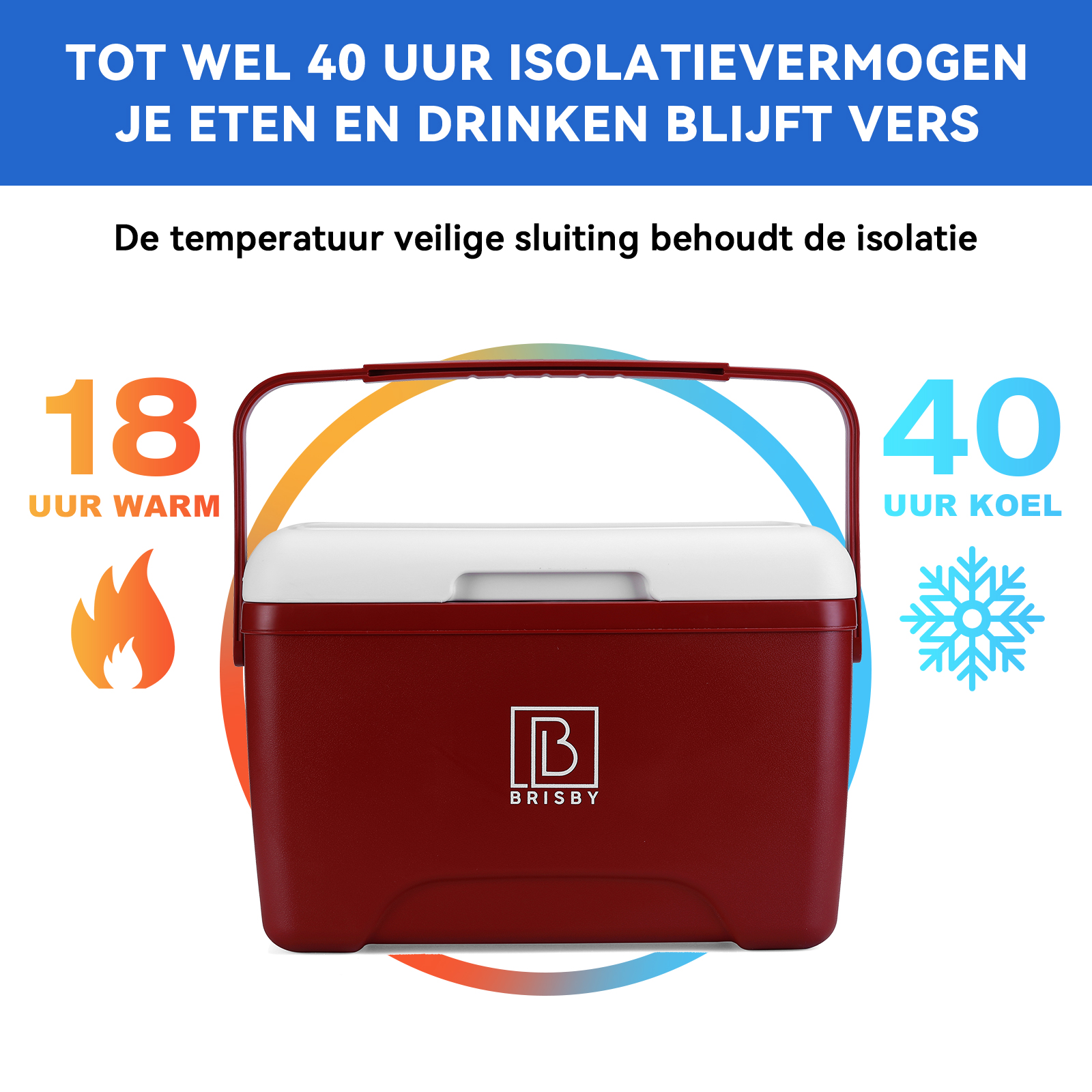 Brisby 8 liter koelbox met 2 koelelementen - Red