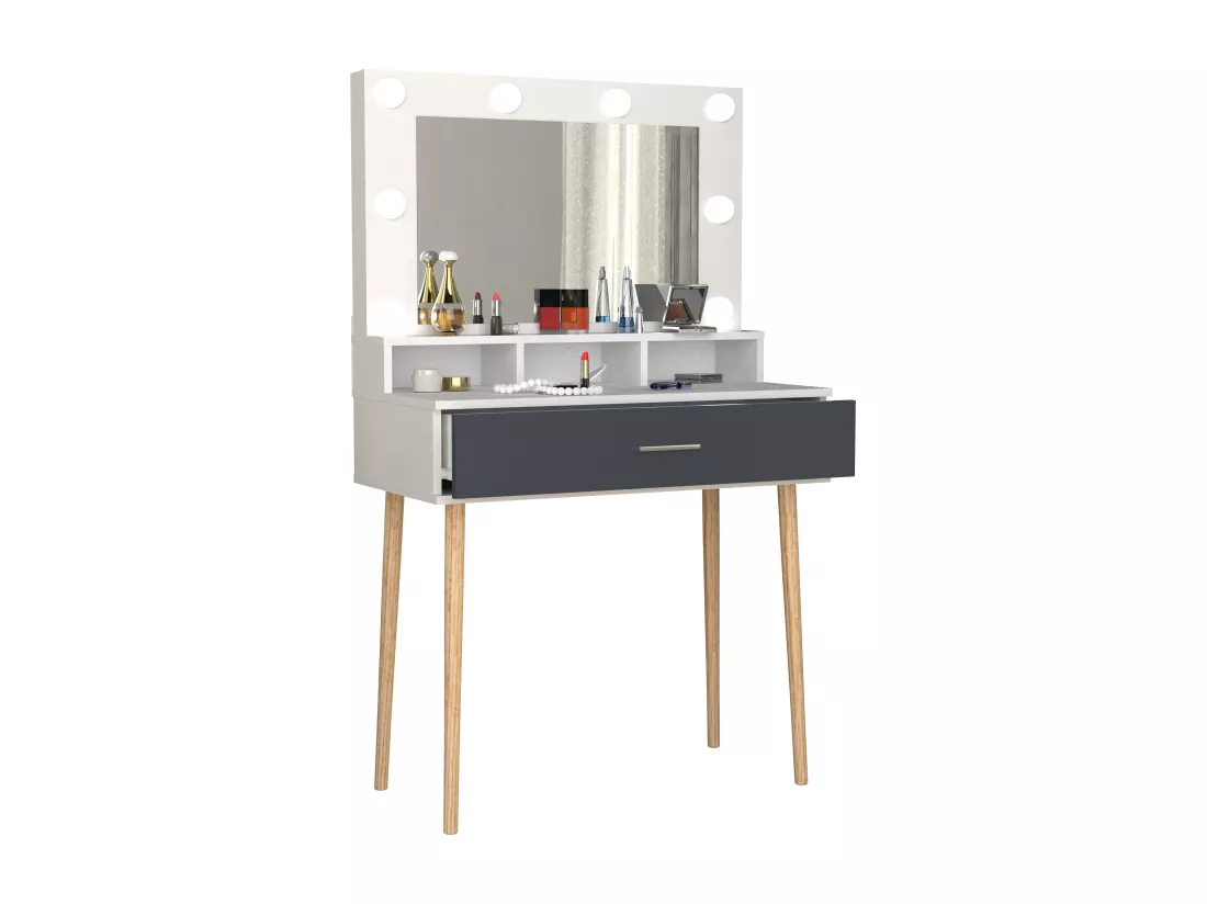 Coiffeuse miroir tiroir Lindas