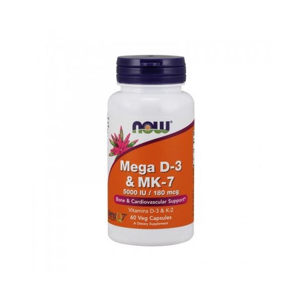 Now D-3 & MK-7 5000iu/180mcg 60 Cápsulas