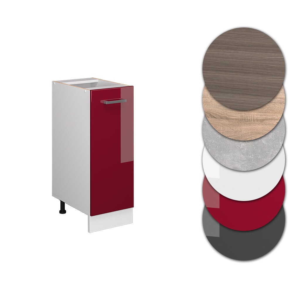 Vicco Apothekerunterschrank Küchenschrank Küchenzeile R-Line 30 cm Weiß Bordeaux Hochglanz