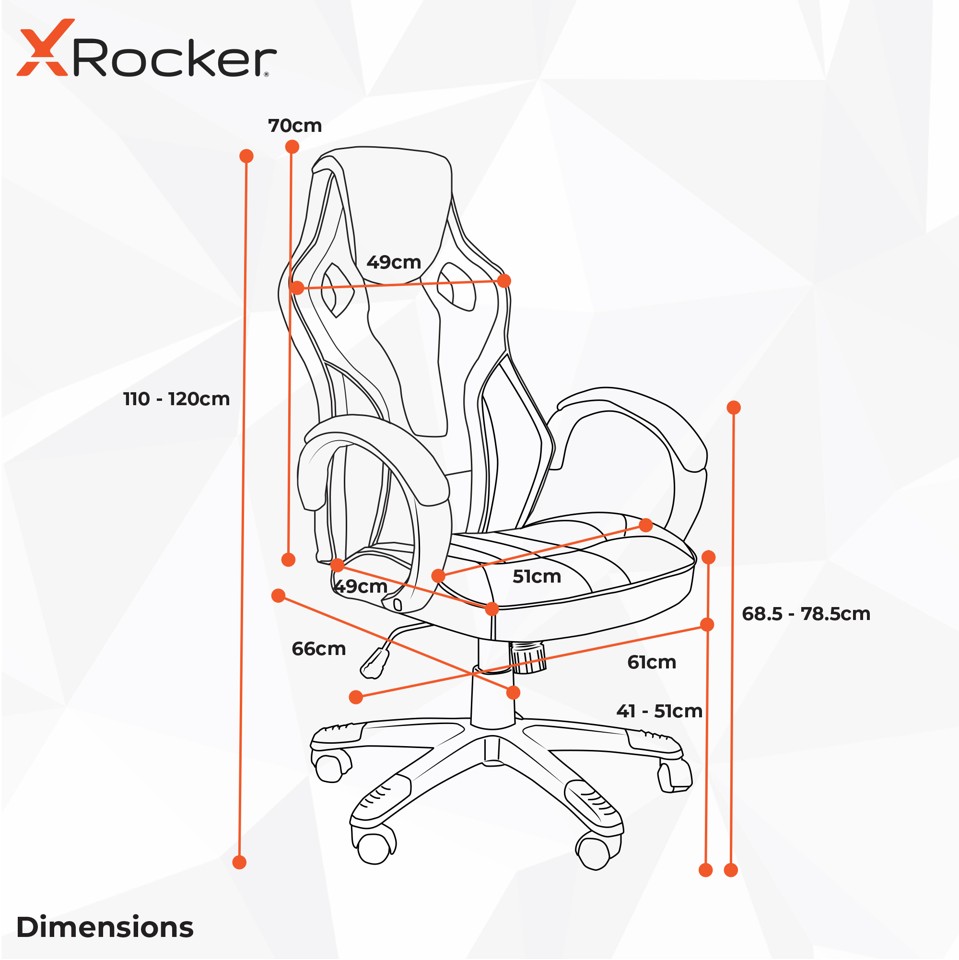 Xrocker Maverick Height Adjustable Office Gaming Chair - White And Blue