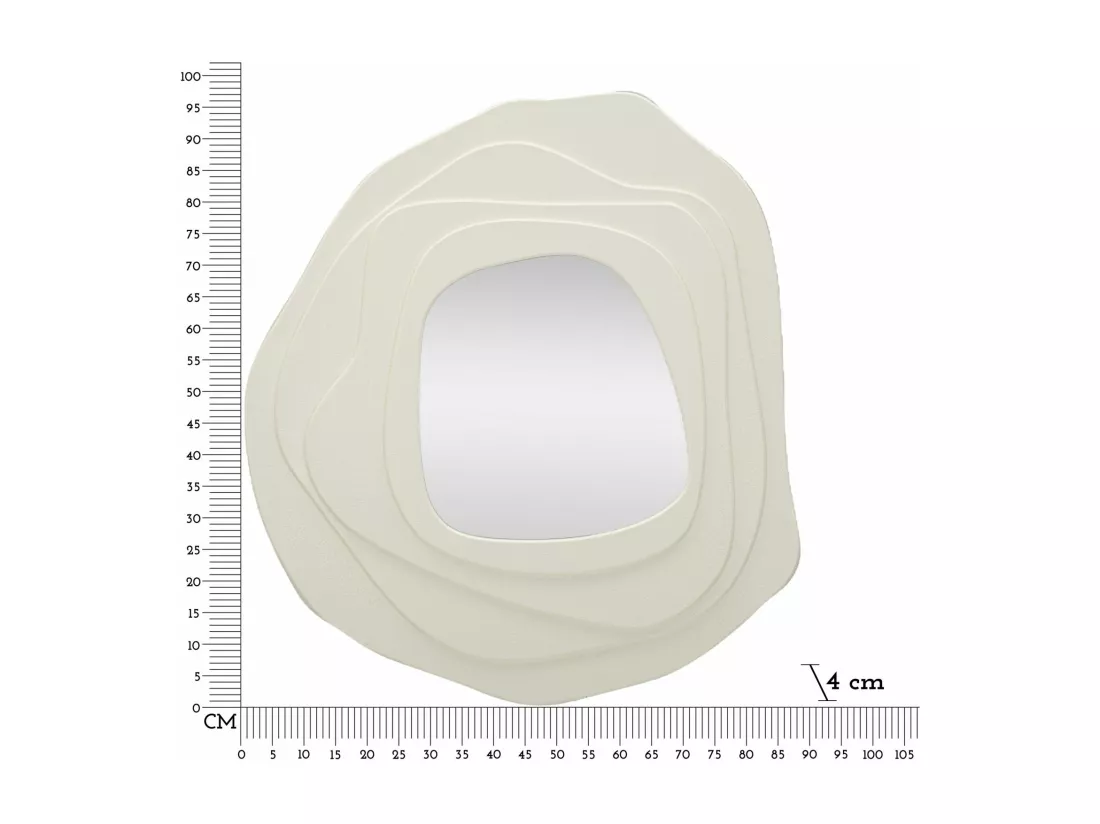 Miroir Mural Blanc aux Formes Sinuées - Design Moderne et Créatif - 90x4x97 cm