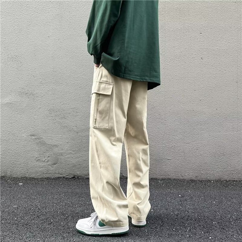 AXEN - Low Rise Plain Straight Leg Cargo-broek