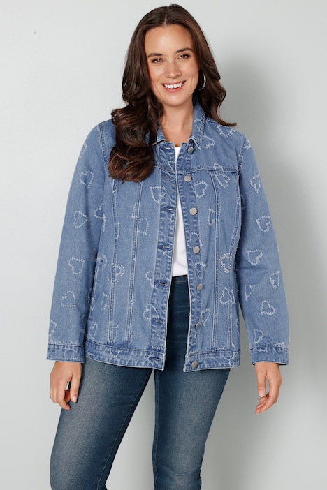 Jeansjacke, Herzen, Langarm