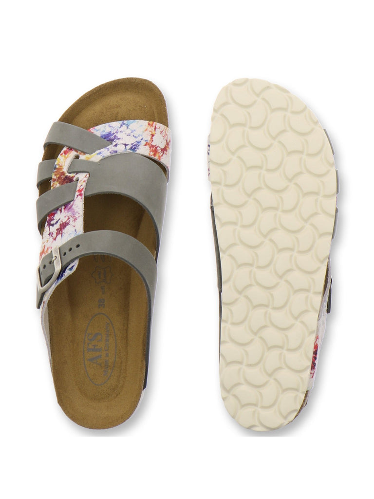 Pantoletten Damen Kralle grau-paint